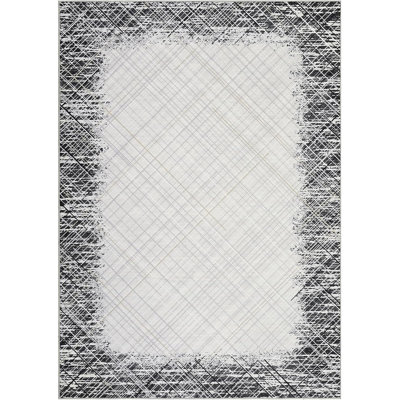 Washable Area Rug ,Non Slip Low Pile Pearl Velvet Abstract Carpet, Modern Rug for Living Room Bedroom,Gray