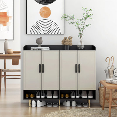 Versatile Modern Shoe Cabinet with Adjustable Shelves and Stylish Design