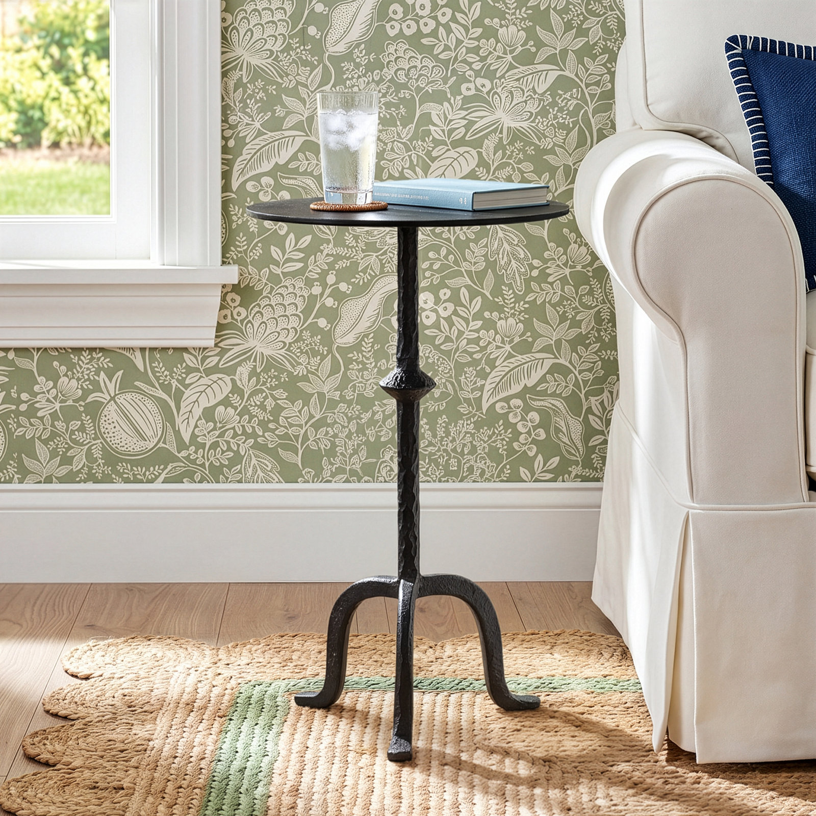 Redrow 12" End Table, Raw Black