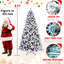 Arbre de Noël 8 pi avec 470l lumières DEL colorées, 10 modes d'éclairage, interrupteur au pied, 1793 pointes de pe + + dur, branches à mémoire de forme, tronc à charnières pour un assemblage et un démontage sans effort, métal stable-1547396453