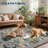 Vintage Cute Cat Machine Washable Rug with Rubber Backing for Living Room Stain Resistant Non-Slip Dining Room Rug Easy-Cleaning Floor Carpet for Bedroom-603329351-603329347
