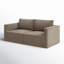 Causeuse modulaire en velours à accoudoirs arrondis 74 po Deirdre-513645642