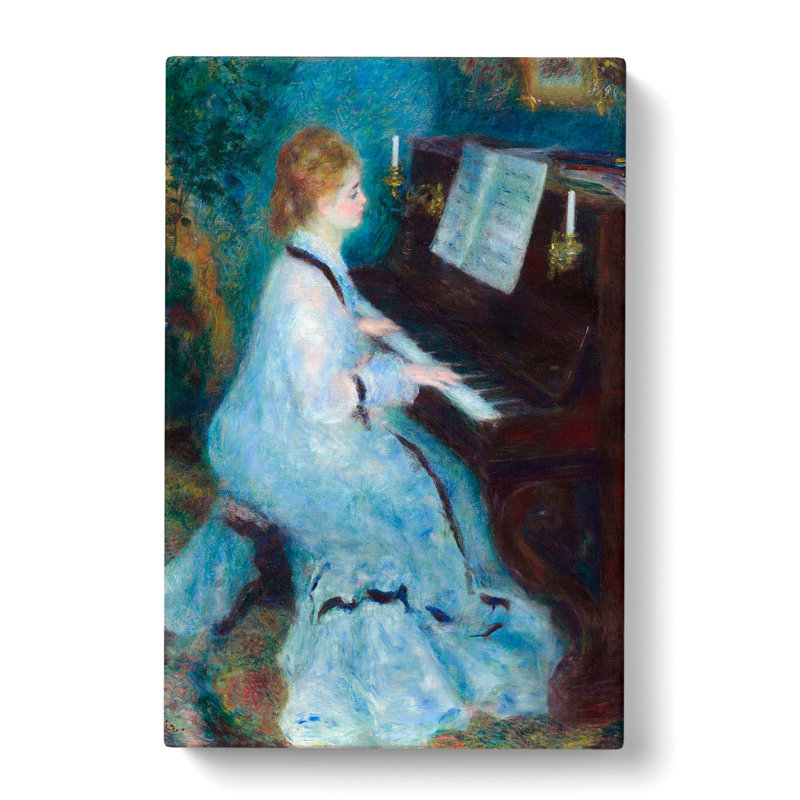 Woman At The Piano by Pierre-Auguste Renoir - Wrapped Canvas Painting, 60cm H x 40cm W x 3cm D