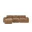 Canapé modulaire en L capitonné en velours avec repose-pieds mobile Camel-2115946040