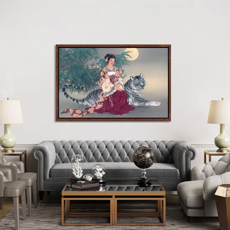 Spiritual Journey - Painting on Canvas, 152.5 cm H x 101.5 cm W, Classic Brown Wood Framed