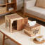 Couvercle de boîte à mouchoirs en bois d'acacia avec fond coulissant, conception carrée moderne pour la maison et le bureau, porte-mouchoirs en bois naturel fabriqué à la main