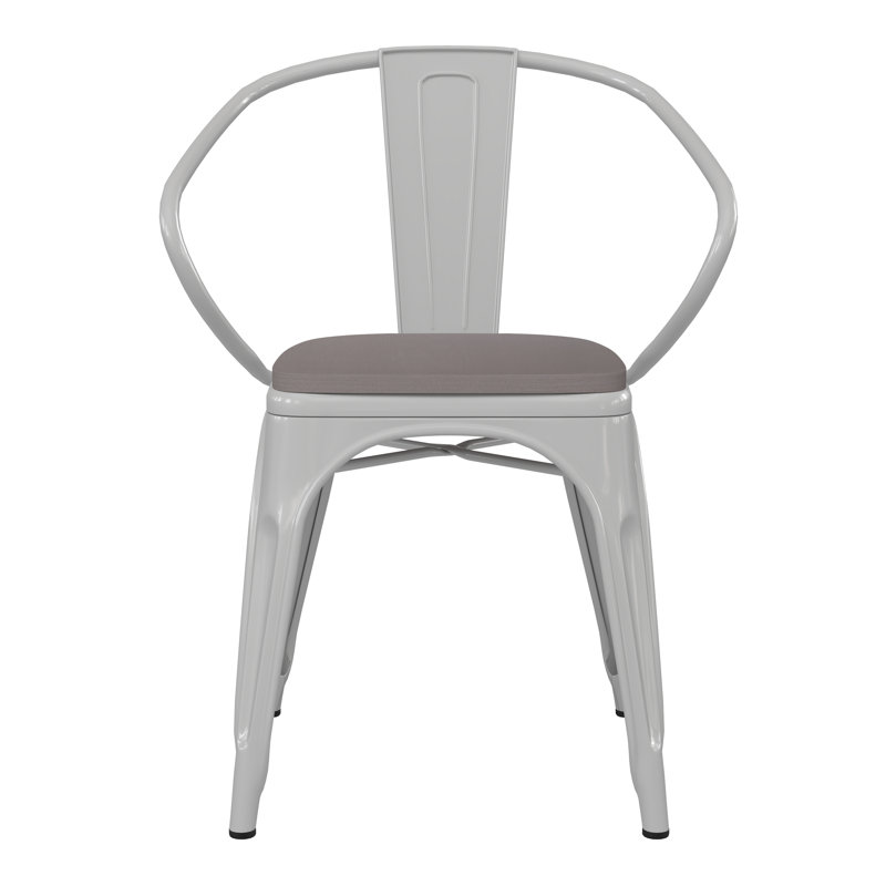 Chaise empilable Briceidy, Gris, Blanc
