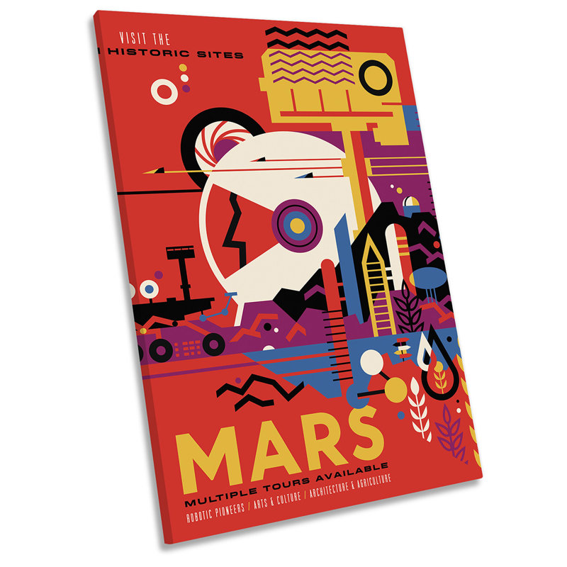 Mars Tours NASA Space Tourism - Wrapped Canvas Print, 45.7cm H x 30.5cm W x 2cm D