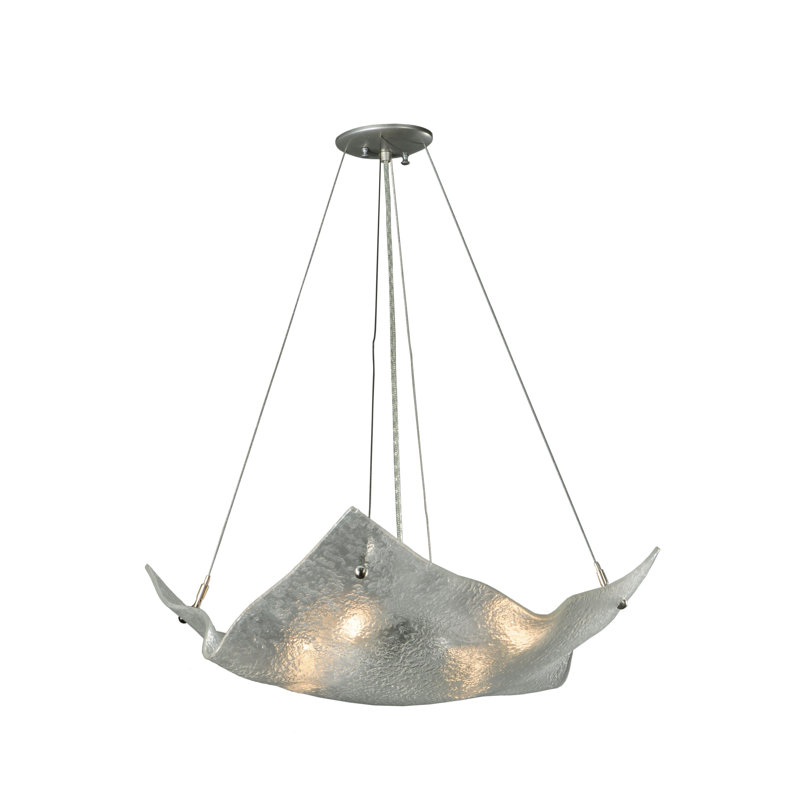 26" Wide Crinkle Clear Texture Inverted Pendant