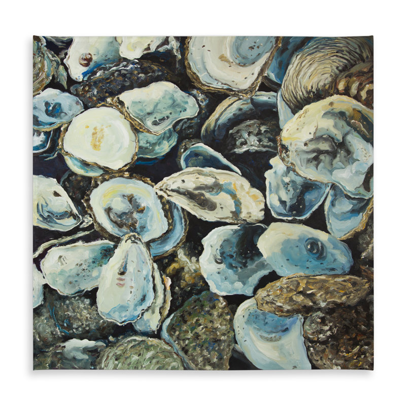 Oyster Shells Blue Coastal Tablecloth - Home Decor Indoor/Outdoor