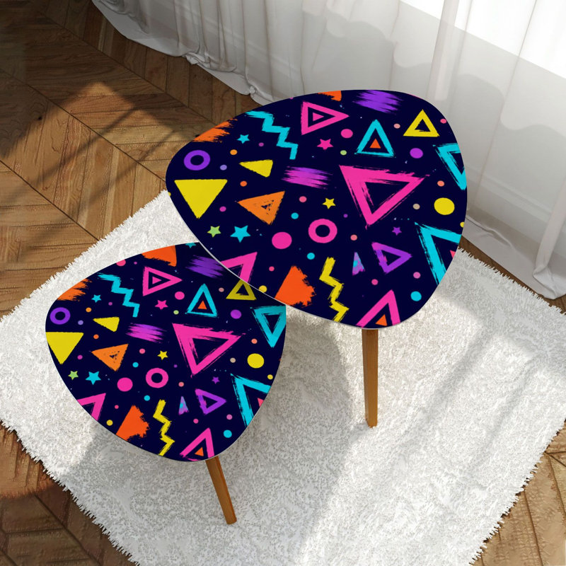 Ensemble de 2 tables basses gigognes Triangle