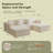 111" U/L Shape Cloud Modular Sectional Sofas with 2 Ottomans, Luxury Durable Corduroy Boneless Couches, No Assembly Required for Living Room White  Sofa-381107493