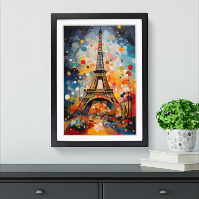 Eiffel Tower Dadaism - Single Picture Frame Print on Wood