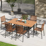 Rectangular 6 - Person 65'' L Outdoor Dining Set