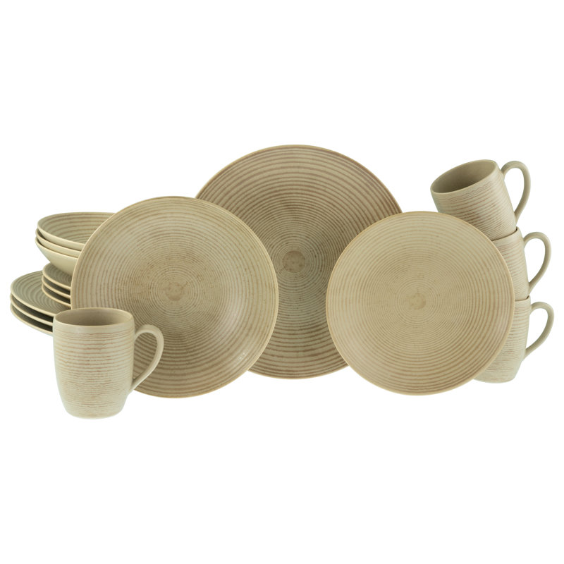 Catania Sand Piece Stoneware Dinnerware Set - Service for 4