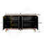 Buffet de style Mid-Century avec pieds en bois massif, crédence de 60 po avec 4 portes à losanges et 2 tablettes décoratives pour le salon, etc.