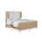 Stylish Paneled High Headboard King Size Bed with Textured Accents and Clean Lines in Natural Brown and White Finish-730391206-711063191