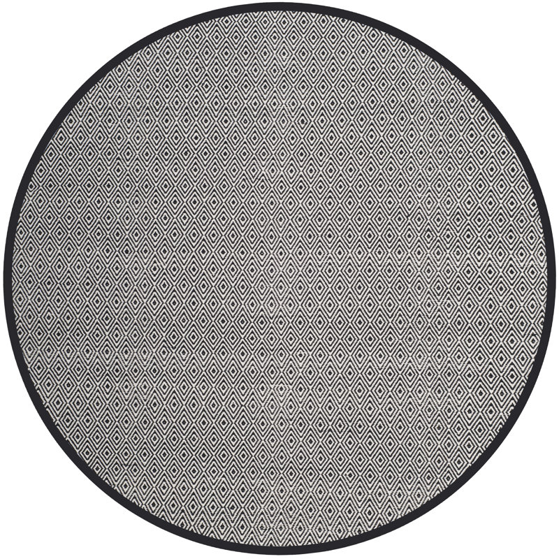 Dryden Hand Woven Cotton Ikat Rug, Round 6'