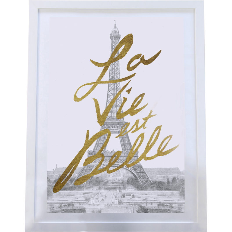 «Gilded Paris», reproduction d'impression encadrée, H 24 po x l 16 po x P 1 po, Papier encadré blanc