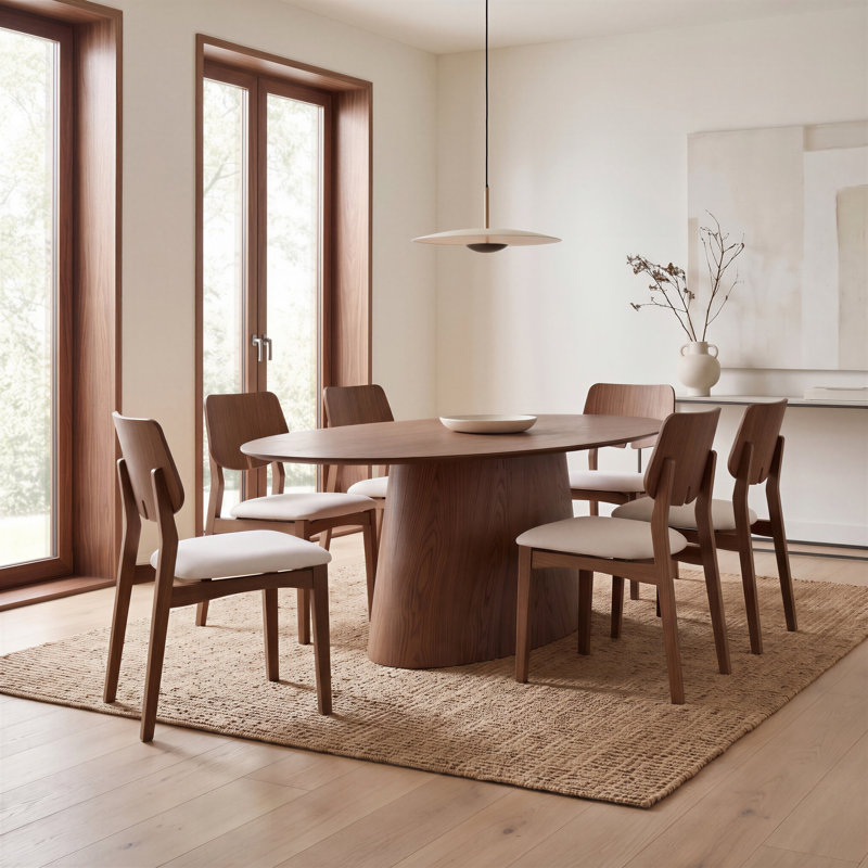 Modern Brazilian Beth Side Chair, Medley Ivory / Nogal
