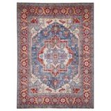 Hand Knotted Wool Area Rug in Gray And Red