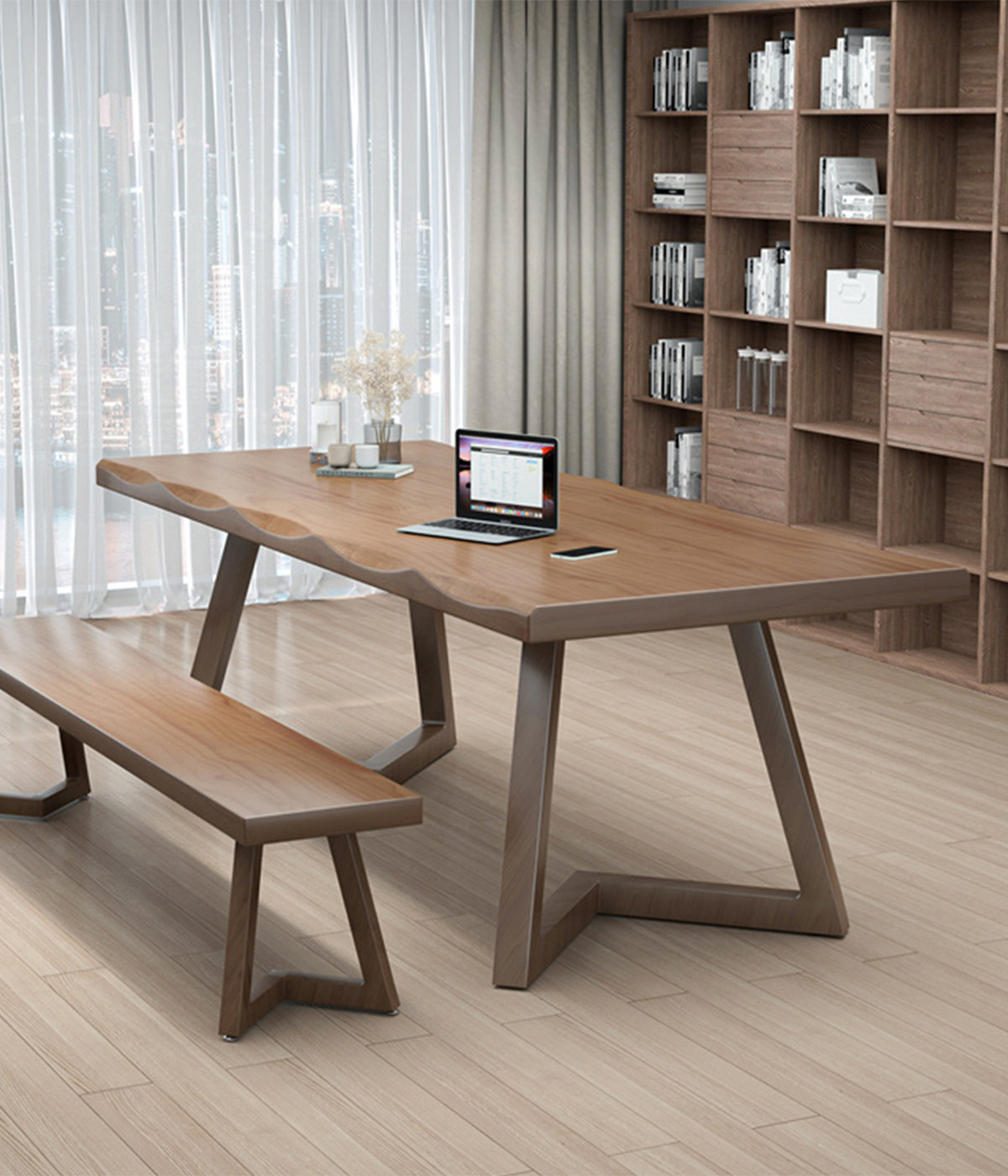 Latitude Run® Modern Minimalist Live-Edge Solid Wood Desk - Wayfair Canada