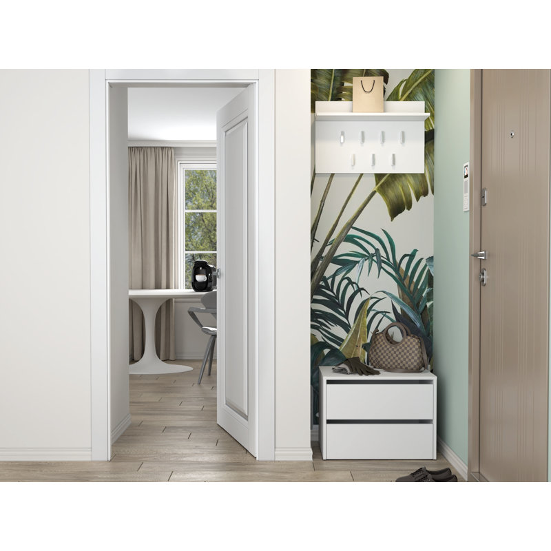 6 Pair Shoe Storage Cabinet, White