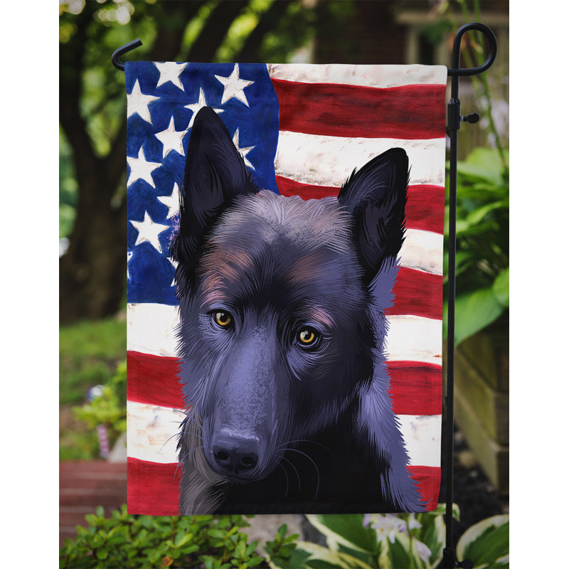 Polyester à 2 côtés 15 x 11 po drapeau de jardin, Chien d'élan norvégien noir