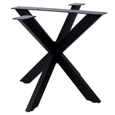 Black Spider Shaped Steel Table Legs, 28-Inch Height Metal Dining Base Frame