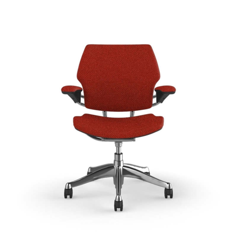 Chaise de travail ergonomique Freedom - Coda, Accoudoirs standards en Duron avec textile, Brique - 0610
