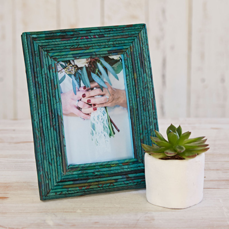 Paper Picture Frame, 12.7cm x 17.8cm, Teal