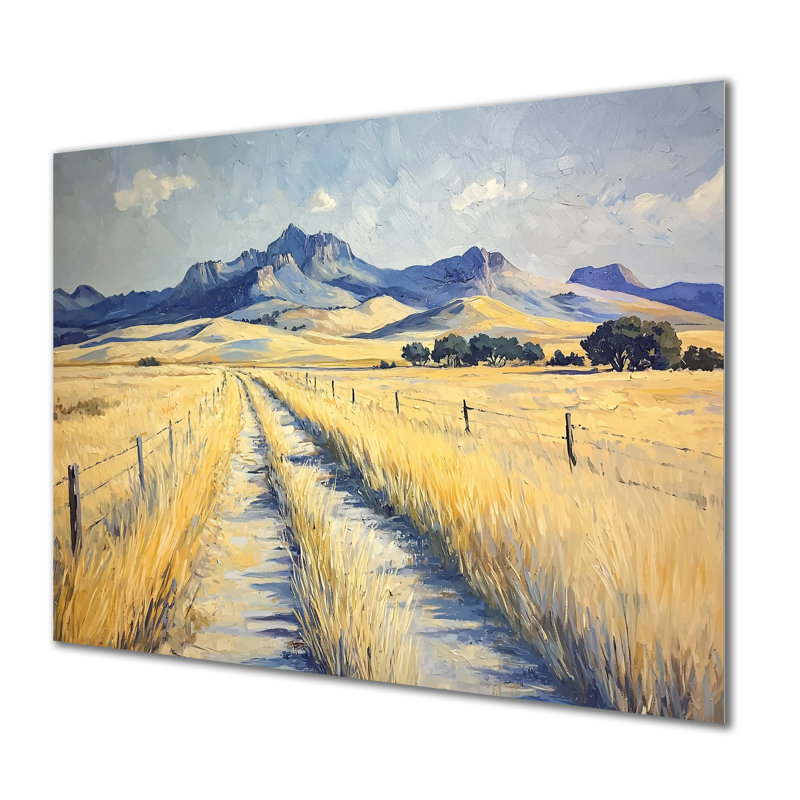 Davis Mountains In Texas III - Paysages, décoration murale en métal, Texas, H 12 po x l 20 po