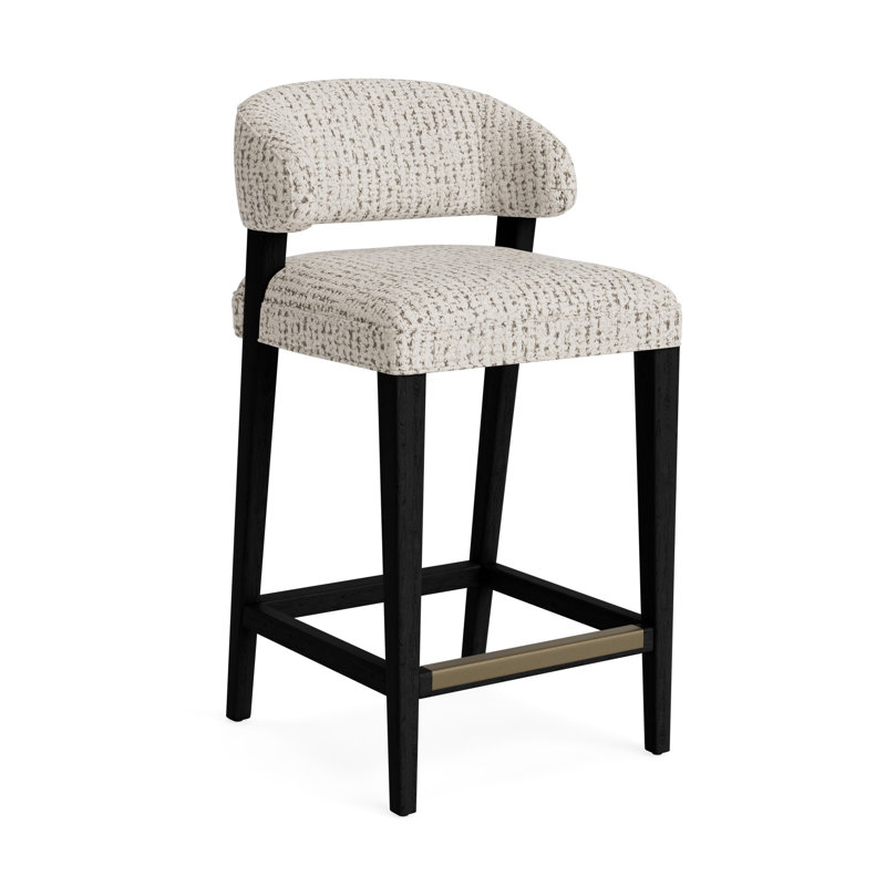 Keane Bar Stool, Marshmallow - Toast, Black, Bar Stool (30” Seat Height)
