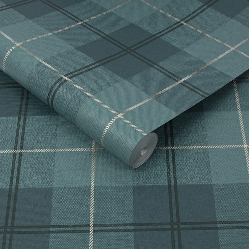 Ulu Plaid Wallpaper Roll, Green