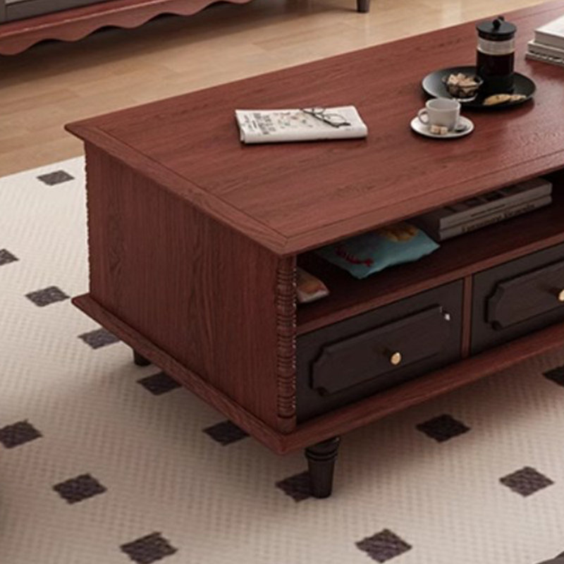 Retro design solid wood coffee table