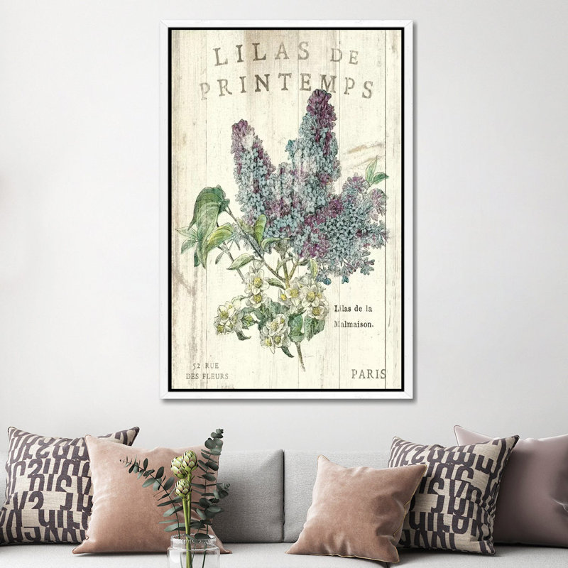 Lilas De Printemps - Print on Canvas, White Floater Framed, 101.6 cm H x 66.04 cm W