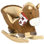 Qaba Baby Rocking Horse, Riding Horse, Plush Animal Rocker with Realistic Sound, Pedals for Ages 18-36 Months, Brown,wood