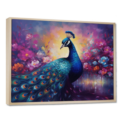 «Vibrant Peacock II» - art mural paon