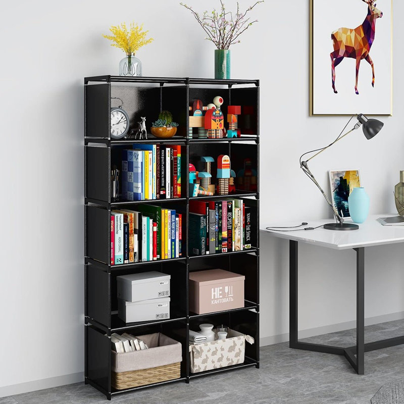 Bibliothèque, support de rangement assemblé, salon de chambre à coucher ..., H 4 po x l 16 po x P 13 po
