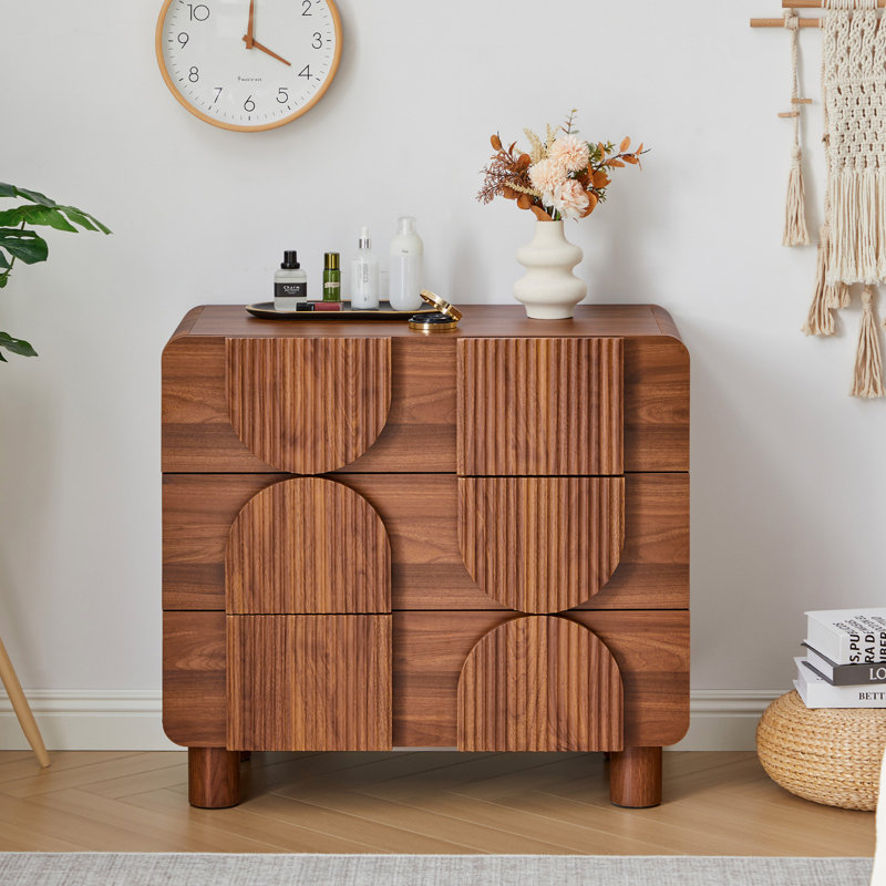 Commode moulée à 3 tiroirs (l 31,5 po), Brun
