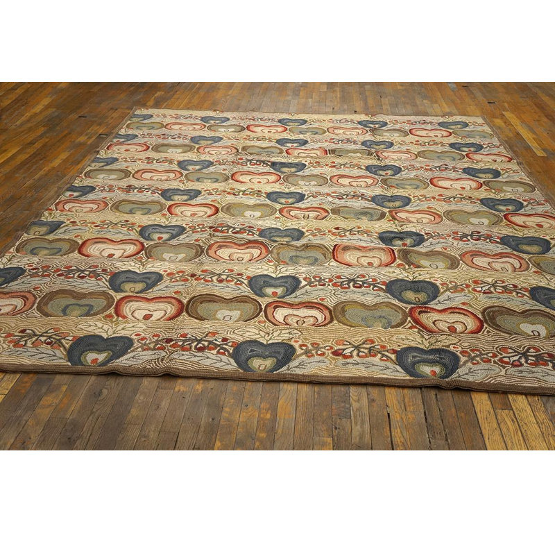 Tapis ludique à reproduction multicolore à motif de cœur ludique 10 pi x 14 pi Playful, Rectangle 10' x 14'