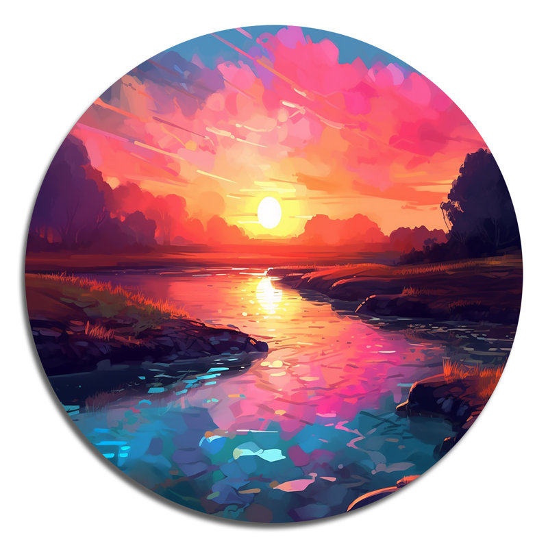 «Sunset's Embrace At The Beach I», reproduction sur métal, H 23 po x l 23 po x P 1 po