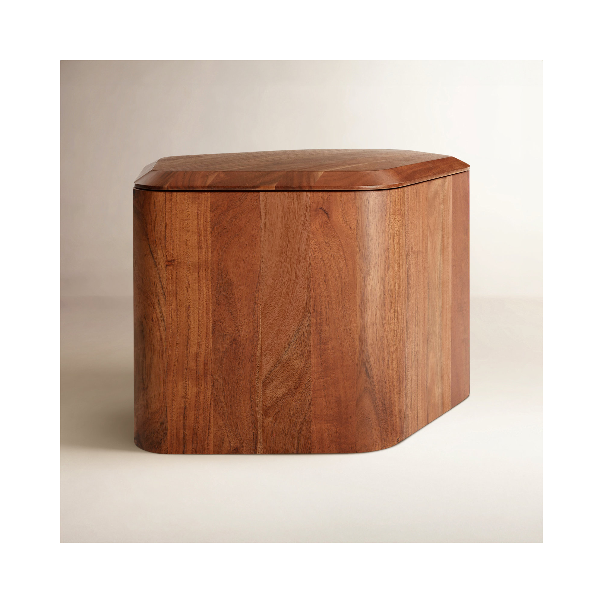 Hoard Solid Wood Single End Table, Acacia, 15" H x 22" W x 18" D