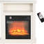 Foyer électrique 27 po - chauffage 1400 W, flamme blanche réaliste 3D, intensité réglable, télécommande, température 62 82, fonctionnement silencieux semblable au ventilateur pour une pièce de 1400 W, bûche et température, contrôlée,