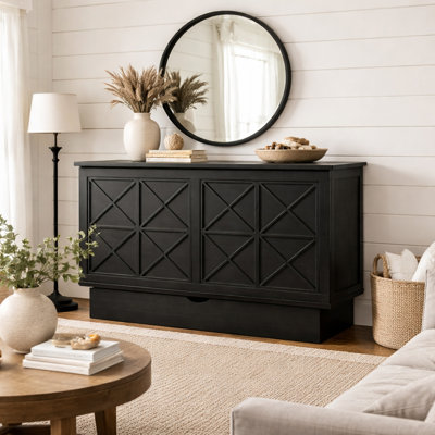 Essie Premium Cabinet Murphy Bed with Queen Mattress and Power Outlets