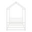 Structure de lit en métal de style Montessori, lit en forme de maison avec garde-corps pour enfants et tout-petits, assemblage facile, sans lattes