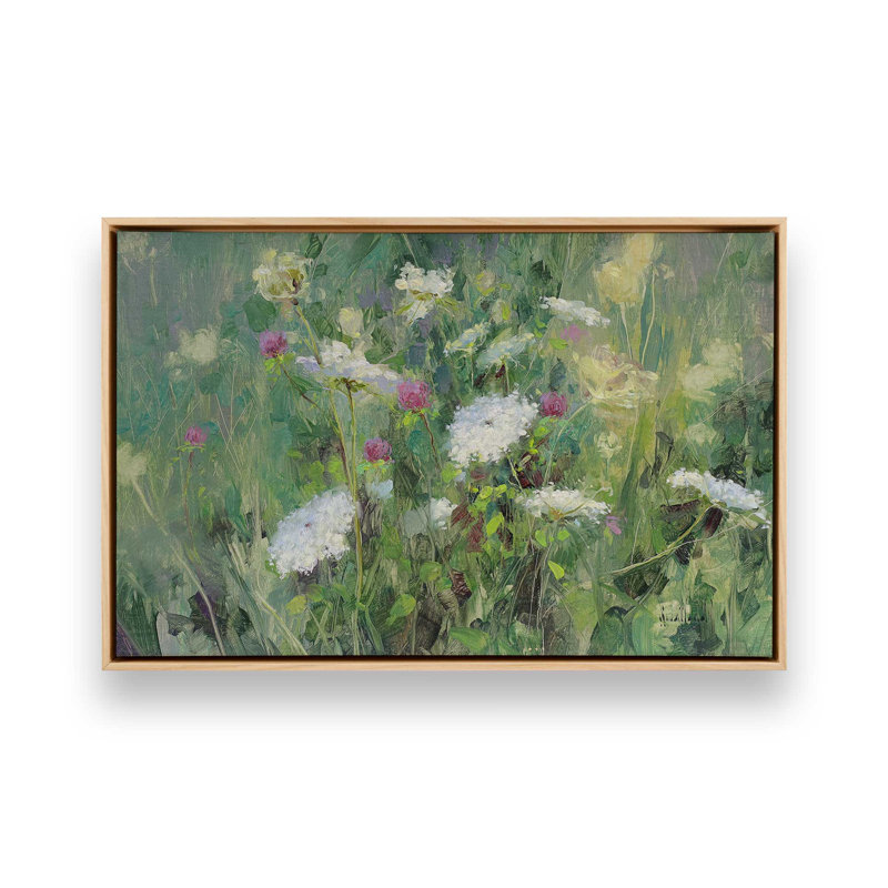 Impression sur toile Dreamy Wildflower Escape, Cadre américain en érable flottant, H 8,75 po x l 12,75 po x P 1,75 po