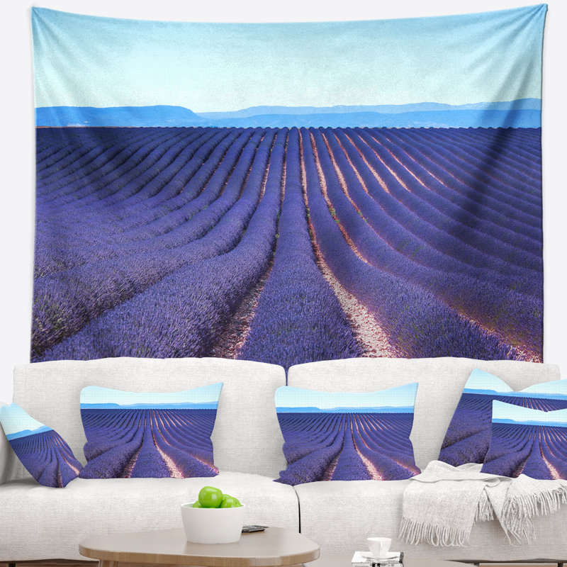 Tapisserie «Endless Rows» de lavande, H 68 po x l 80 po
