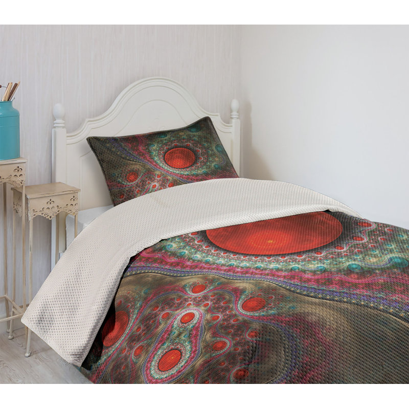 King Size Multicolor Quilted Bedspread Set with Pillow Shams