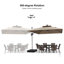 Parasol carré extérieur robuste à double dessus décalé 10 pi avec lumières, tissu de qualité supérieure, avec base, beige-771917829